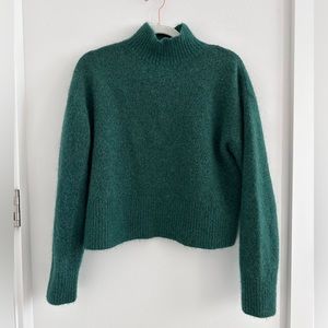 & Other Stories Green Mock Neck Sweater